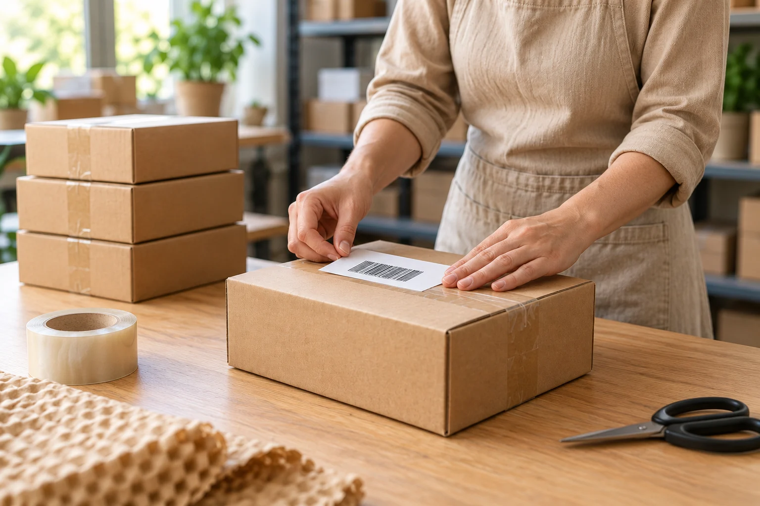 Paketleme ve depo operasyonu temsili stok görseli